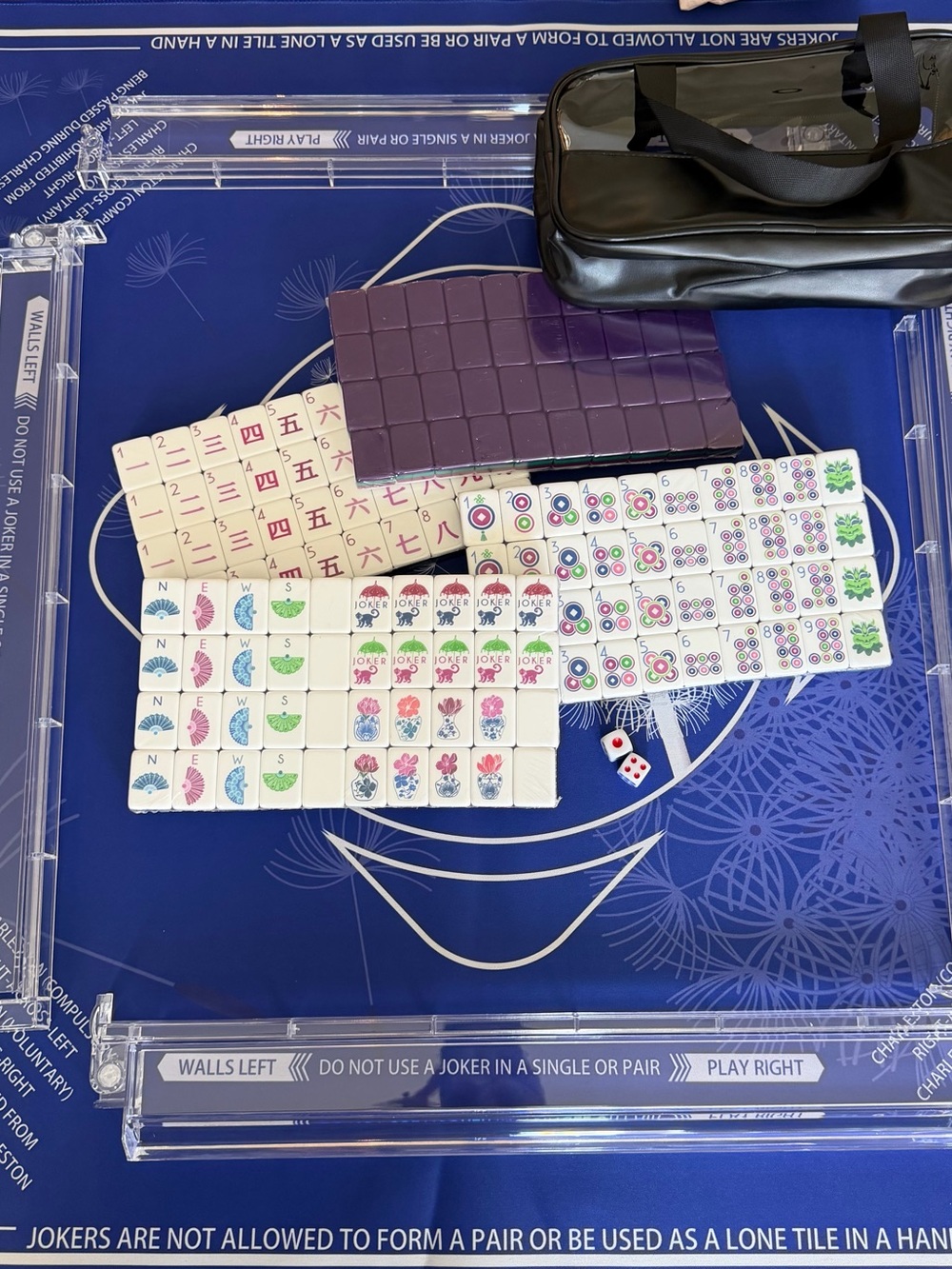 Mahjong Tile, Mat, Racks Set - NEW - Picture 3 of 12